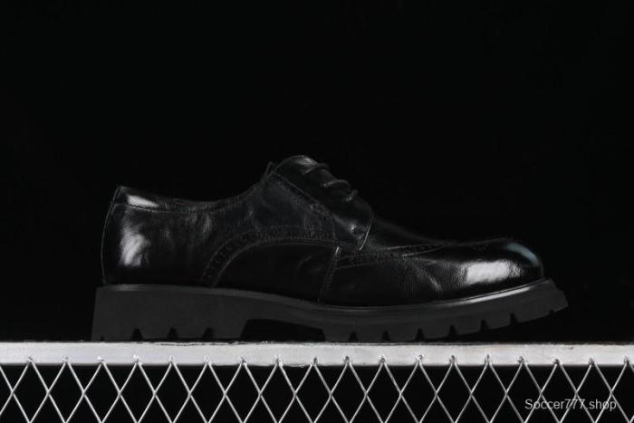 Ecco Block Brogue Business Derby Round Toe Genuine Leather Dress Shoes - 63667201001