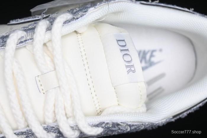Nike SB Dunk Low Dior Collaboration - Woven Grey Check Anniversary High-End Custom Low-Top Casual Skate Shoes - YX5066-247