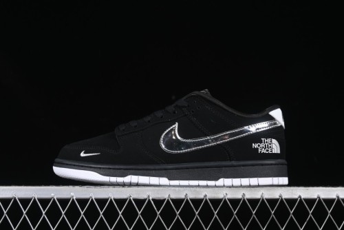 Nike SB Dunk Low The North Face Collaboration Black Warrior Silver Swoosh Anniversary Custom Low-Top Skate Shoes - KK1333-024