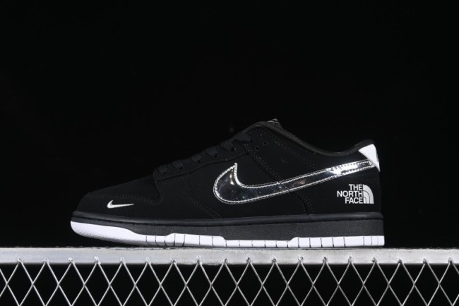 Nike SB Dunk Low The North Face Collaboration Black Warrior Silver Swoosh Anniversary Custom Low-Top Skate Shoes - KK1333-024