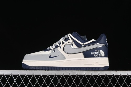 Nike Air Force 1 '07 Low The North Face Collaboration - Grey Blue Drawstring Low-Top Casual Sneakers - SJ1198-700