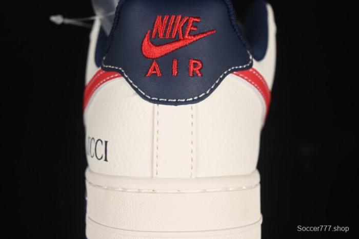 Nike Air Force 1'07 Low Gucci Collaboration Blue Red Swoosh Casual Sneakers - JJ2508-713