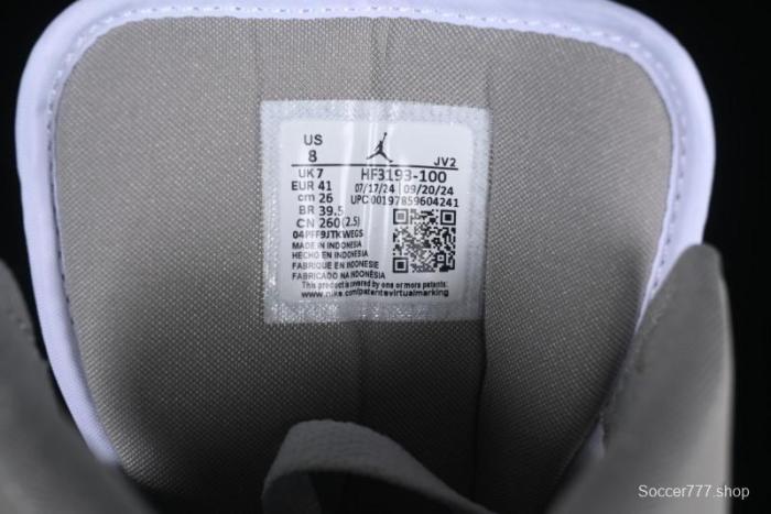 Nike Air Jordan 1 Mid AJ1 White Grey Mid Top Casual Sneakers - HF3193-100