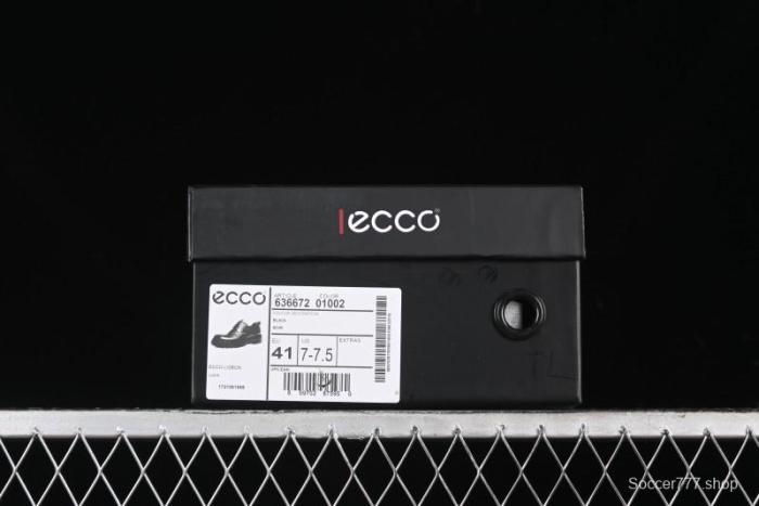 ECCO Block Derby Round Toe Genuine Leather Brogue Dress Shoes - 63667201002