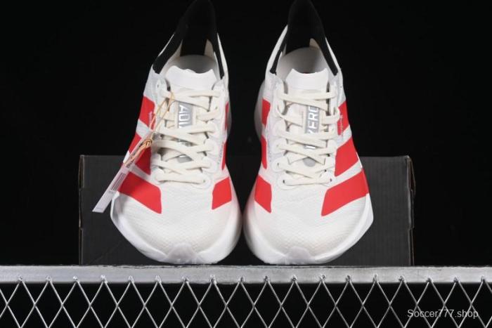 Adidas Lightstrike Pro Running Shoes - White/Red with Inspirational Design