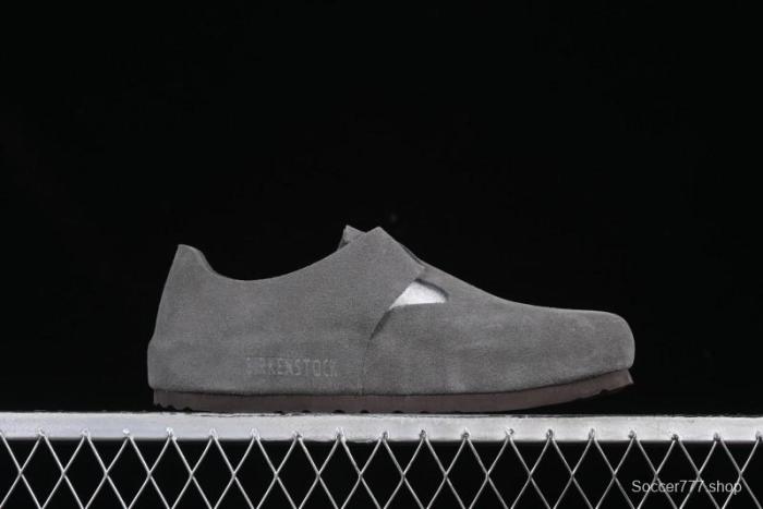 Birkenstock London BS Unisex Slip-On Comfort Shoes with Soft Suede Leather and Lambswool Insole - BS