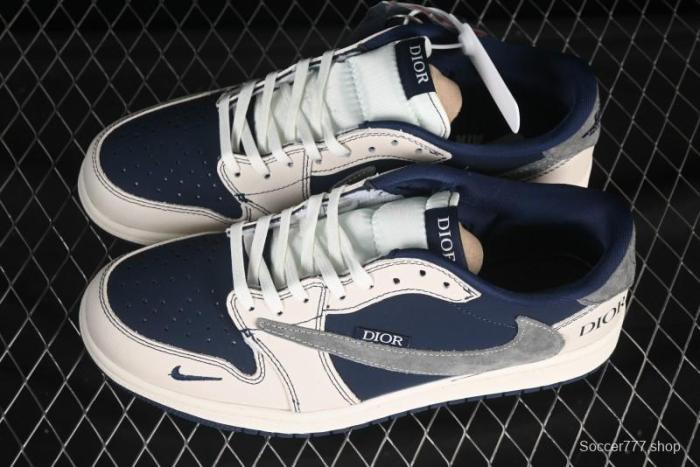 Nike Travis Scott x Fragment Design x Air Jordan 1 Low OG SP AJ1 Low Top Casual Sneakers - XS2024-012