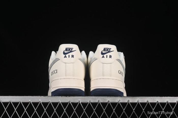 Nike Air Force 1 '07 Low Gucci Collaboration Silver Swoosh Casual Sneakers - XS1958-546