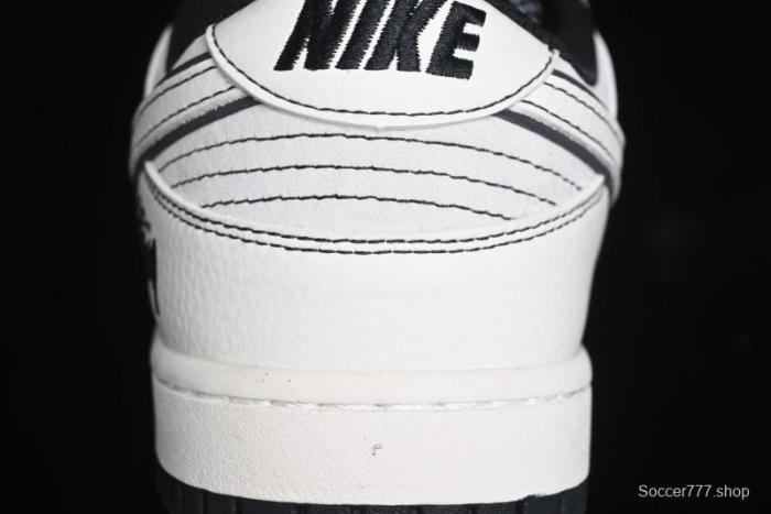 Nike SB Dunk Low Stussy Collaboration - Beige Black Line High-End Custom Low-Top Casual Skate Shoes - BB7518-008