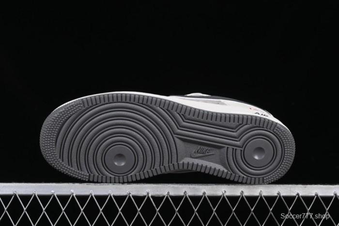 Nike Air Force 1 '07 Low Supreme Collaboration Custom Casual Sneakers with Grey Swoosh - DM6688-056