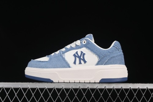 New York Yankees MLB Chunky Liner Lightweight Platform Sneakers with Hook and Loop Closure - 3ASXV015N50BLS