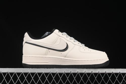 Nike Air Force 1 '07 Low Supreme Collaboration White Black Double Swoosh Casual Sneakers - XS1958-545