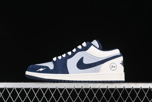 Nike Air Jordan 1 Low Retro Basketball Shoes in White Grey Blue - DC2024-026