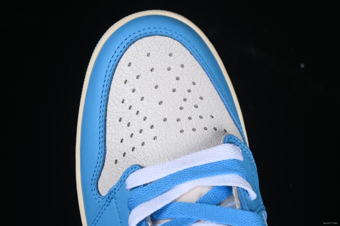 Nike Air Jordan 1 High OG  UNC Reimagined  Retro Basketball Shoes with Cracked Leather and Vintage Midsole - DZ5485-402