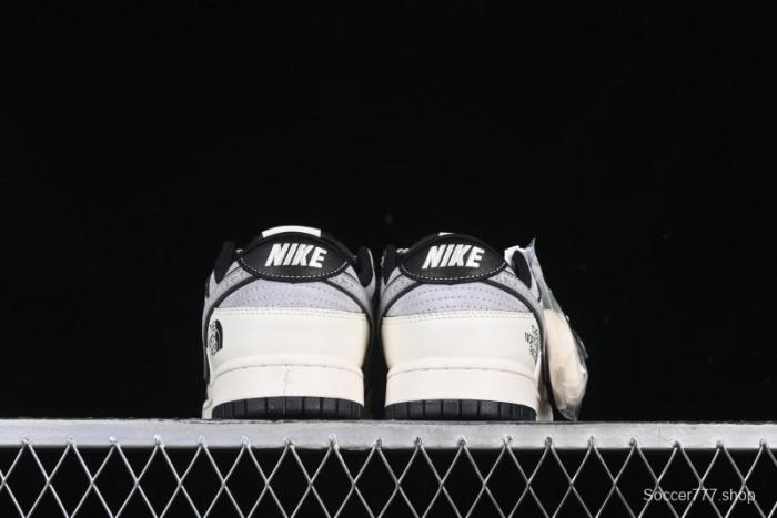 Nike SB Dunk Low The North Face x CDG Triple Collaboration Black Letter Grey Swoosh Anniversary Custom Low-Top Casual Skate Shoes - DM6868-029