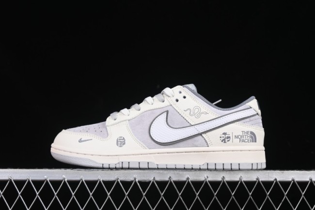 Nike SB Dunk Low The North Face Year of the Snake Light Grey Hook Anniversary Custom Low-Top Casual Skate Shoes - DM6868-007