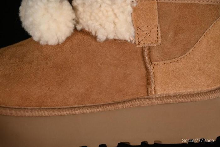 UGG Classic Mini II Shearling Lined Mini Boots with Pom Pom Detail - 1116109