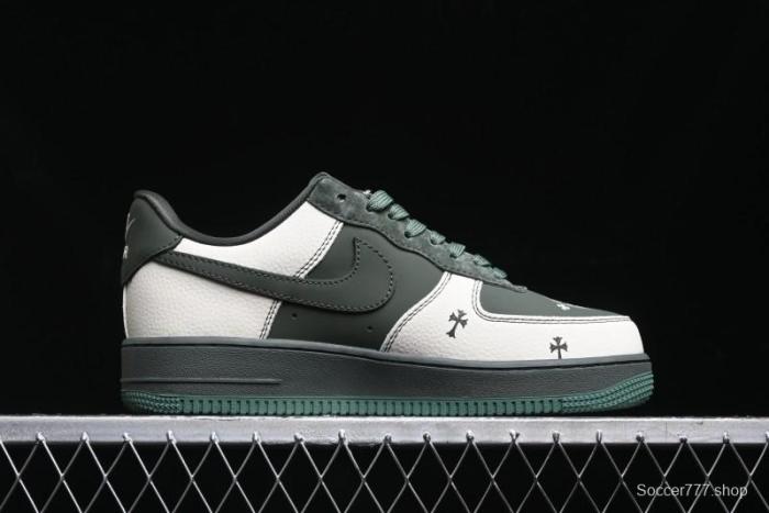 Nike Air Force 1 '07 Low Chrome Hearts Collaboration - Moss Green White Low-Top Casual Sneakers - KK1988-029