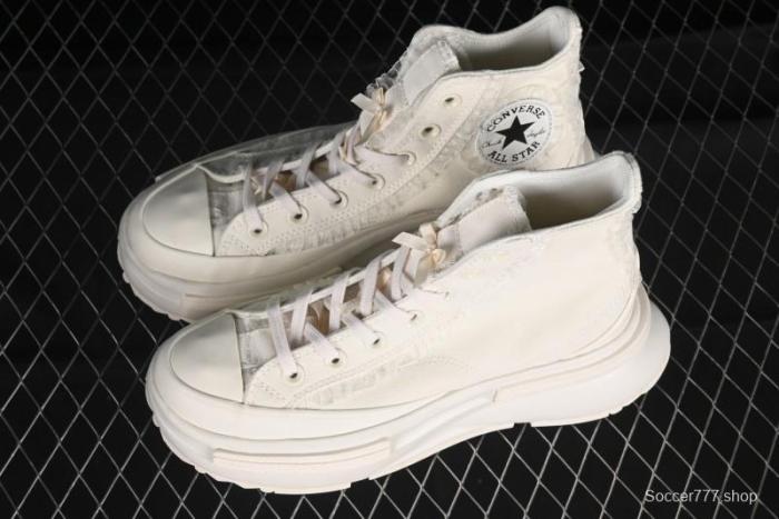 Converse Lifestyle Run Star Legacy Platform High Top Canvas Shoes with Mini Bow and Lace Trim - A10027C
