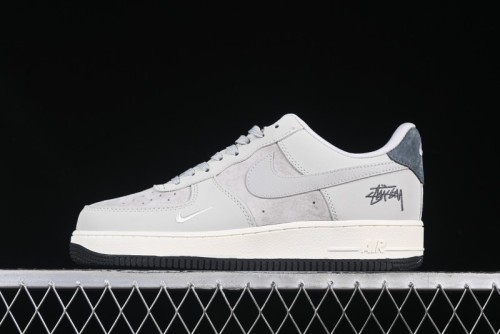 Nike Air Force 1 '07 Low Stussy Collaboration Galaxy Grey Low-Top Casual Sneakers - KK1988-055