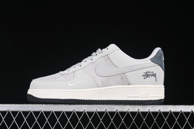Nike Air Force 1 '07 Low Stussy Collaboration Galaxy Grey Low-Top Casual Sneakers - KK1988-055