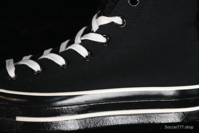 Converse Chuck 1970s High Top Canvas Shoes in Black Lace Punk Style - A10026C