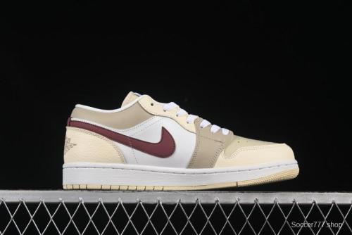 Nike Air Jordan 1 Low AJ1 Cream White Low-Top Casual Sneakers - HV6530-100