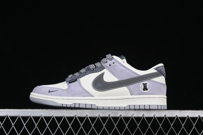 Nike SB Dunk Low Collaboration with Violent Bear Light Grey Pig Anniversary Edition High-End Custom Low-Top Casual Skate Shoes - DJ2024-109