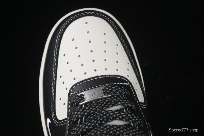 Nike Air Force 1 '07 Low Stussy Collaboration Grey Blue Black Leather Low-Top Casual Sneakers - XZ6188-199