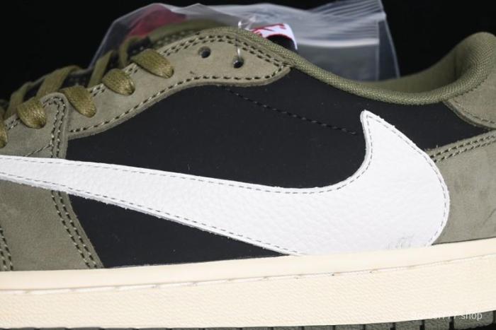 Nike Travis Scott x Air Jordan 1 Low OG AJ1 Collaboration Reverse Swoosh Sneakers - DM7866-002