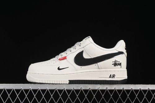 Nike Air Force 1 '07 Low Stussy Collaboration Dual-Tone Red Tag Casual Sneakers - CS5288-010
