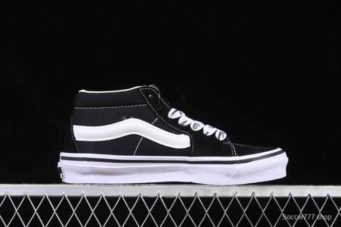 Vans HommeGirls x Vans Sk8-Mid Fashion Casual Mid-Top Canvas Sneakers with Bold Side Stripes - VN000NBNCJK