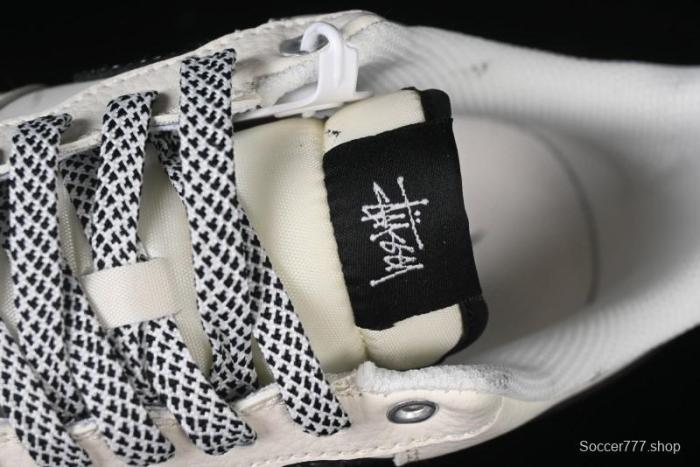 Nike Air Force 1 '07 Low Stussy Collaboration - Black Woven Label Low-Top Casual Sneakers - SJ6698-011