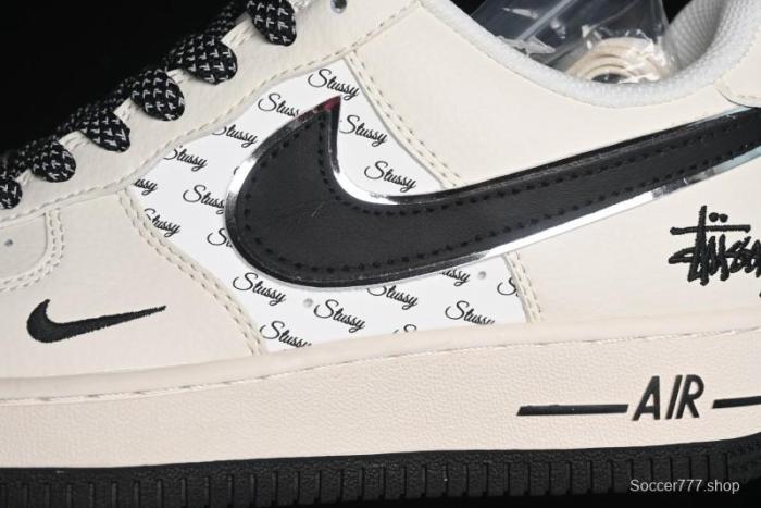 Nike Air Force 1 '07 Low Stussy Collaboration - Black Sail Metallic Silver - XZ3328-506
