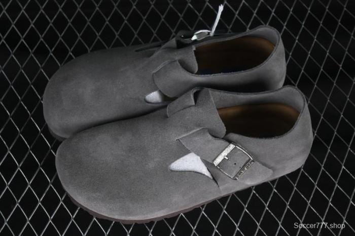 Birkenstock London BS Unisex Slip-On Comfort Shoes with Soft Suede Leather and Lambswool Insole - BS