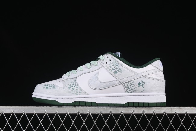Nike SB Dunk Low Year of the Snake Limited Edition Green Snake Low-Top Casual Skate Shoes - DD1391-101