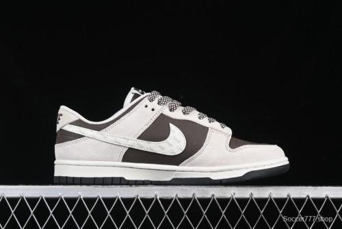 Nike SB Dunk Low Stussy Collaboration Brown Leather Swoosh Anniversary Custom Low-Top Casual Sneakers - DJ2024-062