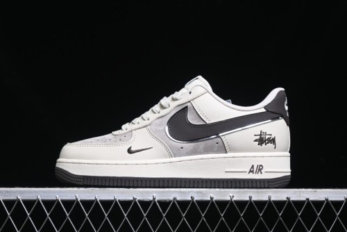 Nike Air Force 1 '07 Low Stussy Collaboration - White Black Sole Low-Top Casual Sneakers - XZ6188-279