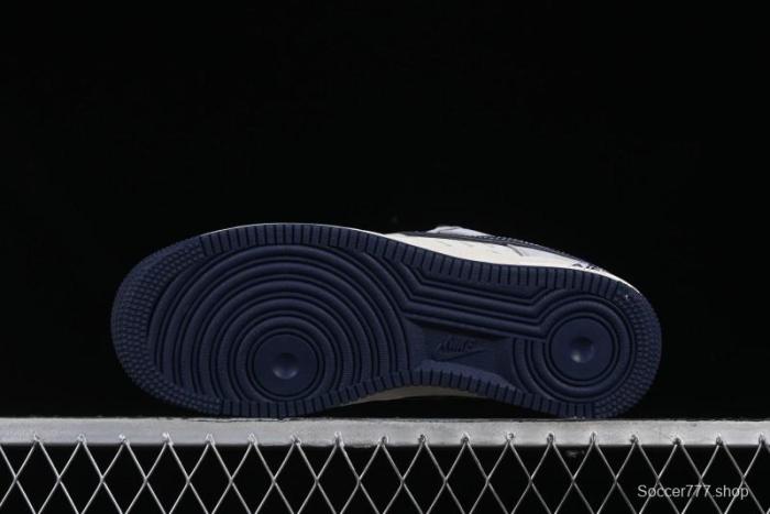 Nike Air Force 1 '07 Low Stussy Collaboration Grey Blue Swoosh Casual Sneakers - XZ3318-088