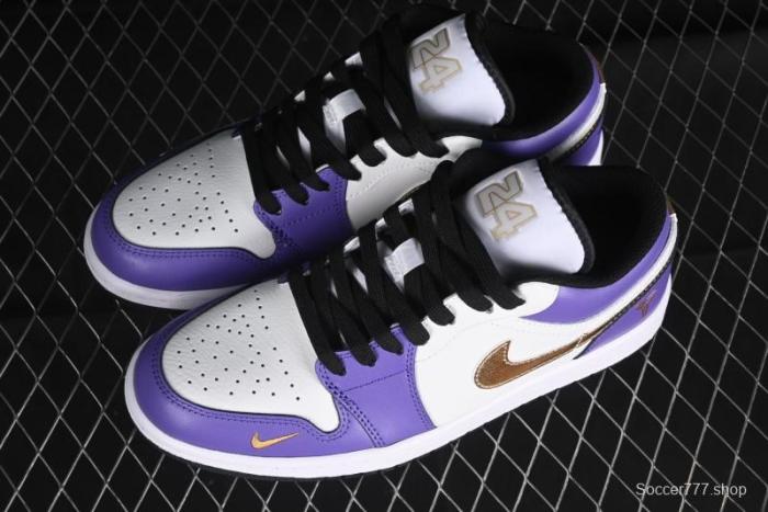 Nike Air Jordan 1 Low AJ1 Retro Basketball Shoes Lakers Purple Gold Kobe Tribute - DC2024-028