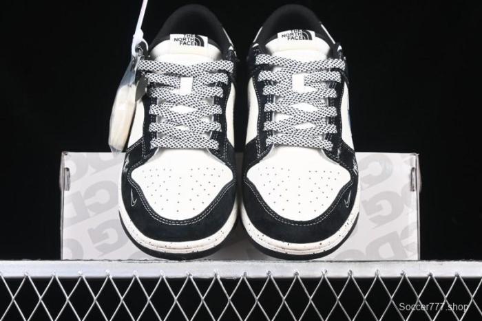 Nike SB Dunk Low The North Face Collaboration Beige Black Iridescent Swoosh Anniversary Custom Low-Top Casual Skate Shoes - DM6868-018