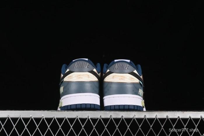 Nike Dunk Low Panda Prank Nautical Era Exploration Wave Low Top Casual Sneakers - DD1391-400