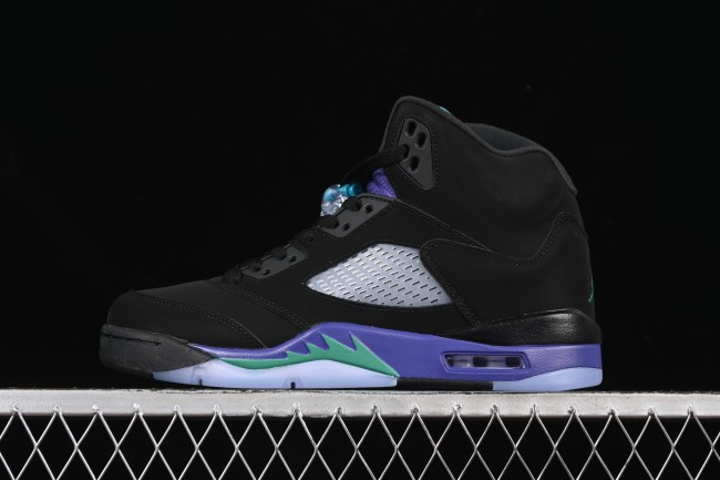 Nike Air Jordan 5 Retro Basketball Shoes - Black Grape - 136027-007