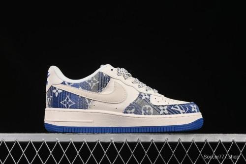 Nike Air Force 1 '07 Low Stussy Collaboration Gradient Denim Casual Sneakers - XS1958-586
