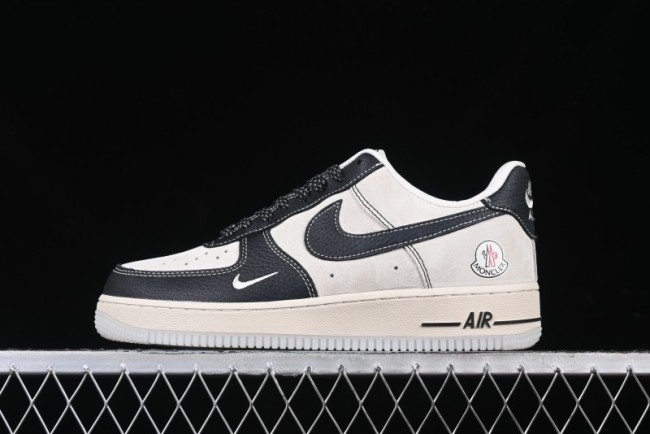 Nike Air Force 1 '07 Low Moncler Collaboration - Black Lychee Grain Pigskin Low-Top Casual Sneakers - CH6336-514