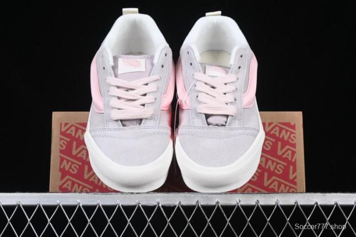 Vans Knu Skool Low-Top Retro Casual Vulcanized Sneakers in Off-White Pink - VN0009QPNK