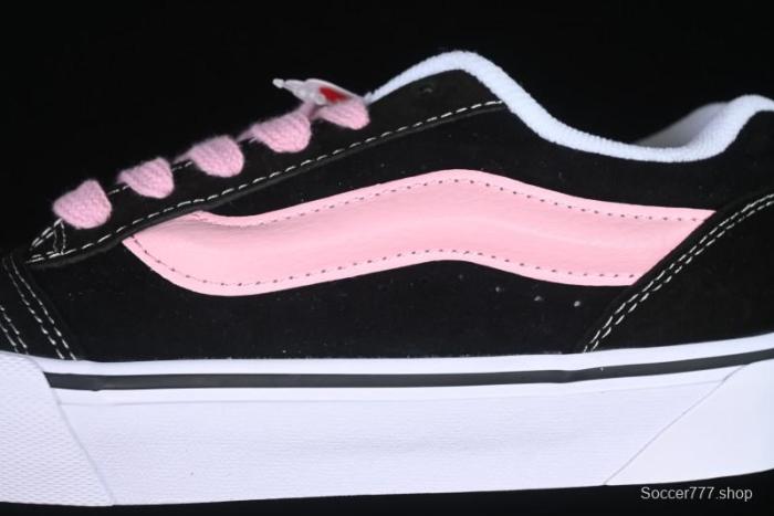 Vans Knu Skool Black Pink Color Comfortable Fashion Anti-Slip Wear-Resistant Low-Top Casual Skate Shoes - VN0009QCB9P