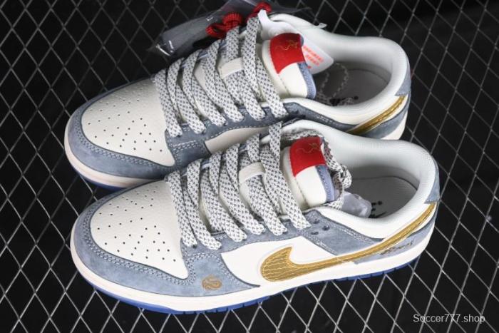 Nike SB Dunk Low Year of the Snake Limited Edition - Gold Snake Anniversary Custom Low-Top Casual Sneakers - XX3168-116