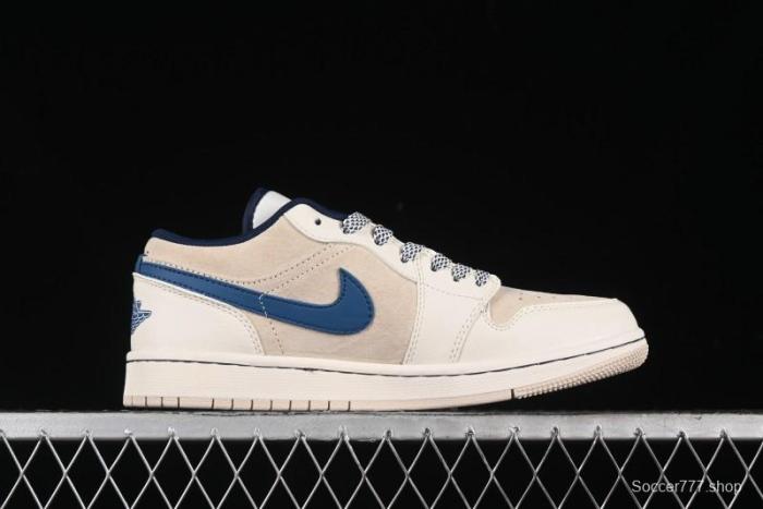 Nike Air Jordan 1 Low Stussy Collaboration - Light Beige Retro Basketball Shoes - SJ9950-027