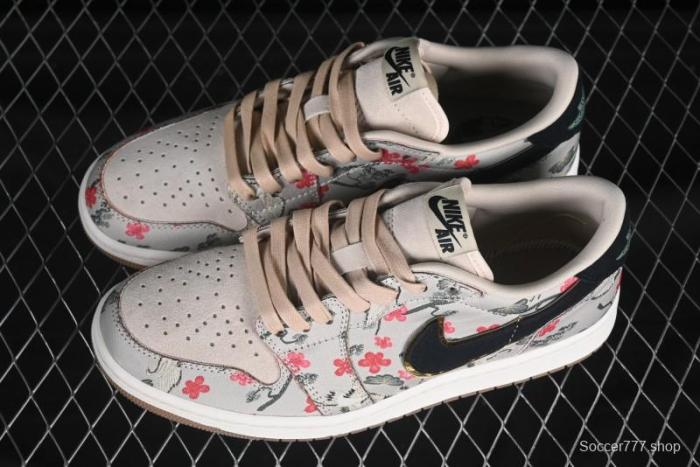 Nike Air Jordan 1 Low OG  Oatmeal  Rui Hachimura Collaboration Casual Sneakers - HV8293-100